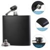 10 pcs Hip Flask for Liquor Black 6oz Stainless Steel Leakproof with 10 pcs Funnel for Gift, Camping, Wedding Party, Groomsmen Gifts view 3