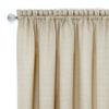 Ergode Darcy Window Curtain Valance Polyester Fabric, Visually Appealing Texture - Easy Installation, Coordinate with Darcy Panel - Machine Washable - 58x14, Tan/White view 2
