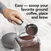 Hamilton Beach The Scoop Single Serve Coffee Maker & Fast Grounds Brewer for 8-14oz. Cups, Brews in Minutes, 40oz. Removable Reservoir, Stainless Steel (49987),Silver view 2