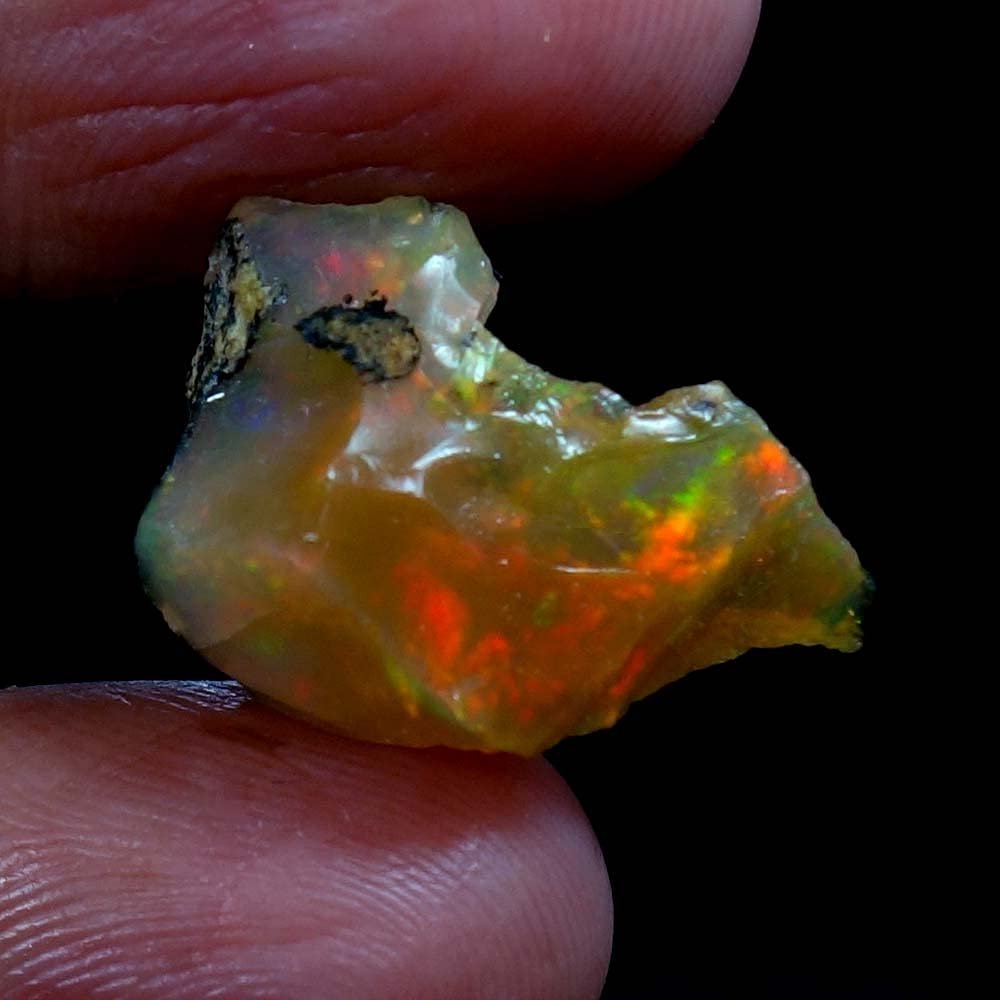 Dazzlegems 7.85 Cts AAA 100% Natural Rainbow Welo Fire Ethiopian Opal Rough Loose Gemstones-R-29