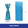 MT Products Blue Metallic Mylar Wine Gift Bags 6.5" x 18" - Great for wine Pull - Pack of 25 view 2