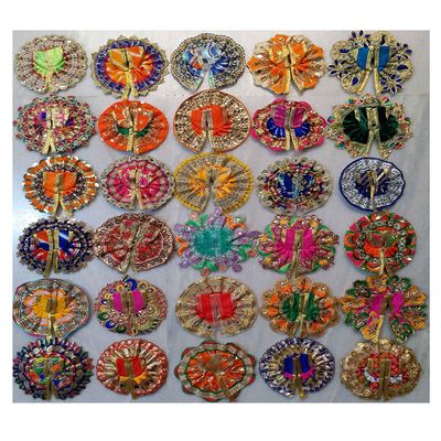 Radhna Indian Traditional Set of 10 Pieces Ladoo Gopal Poshak Set for Small Gopal Assorted Color and Design