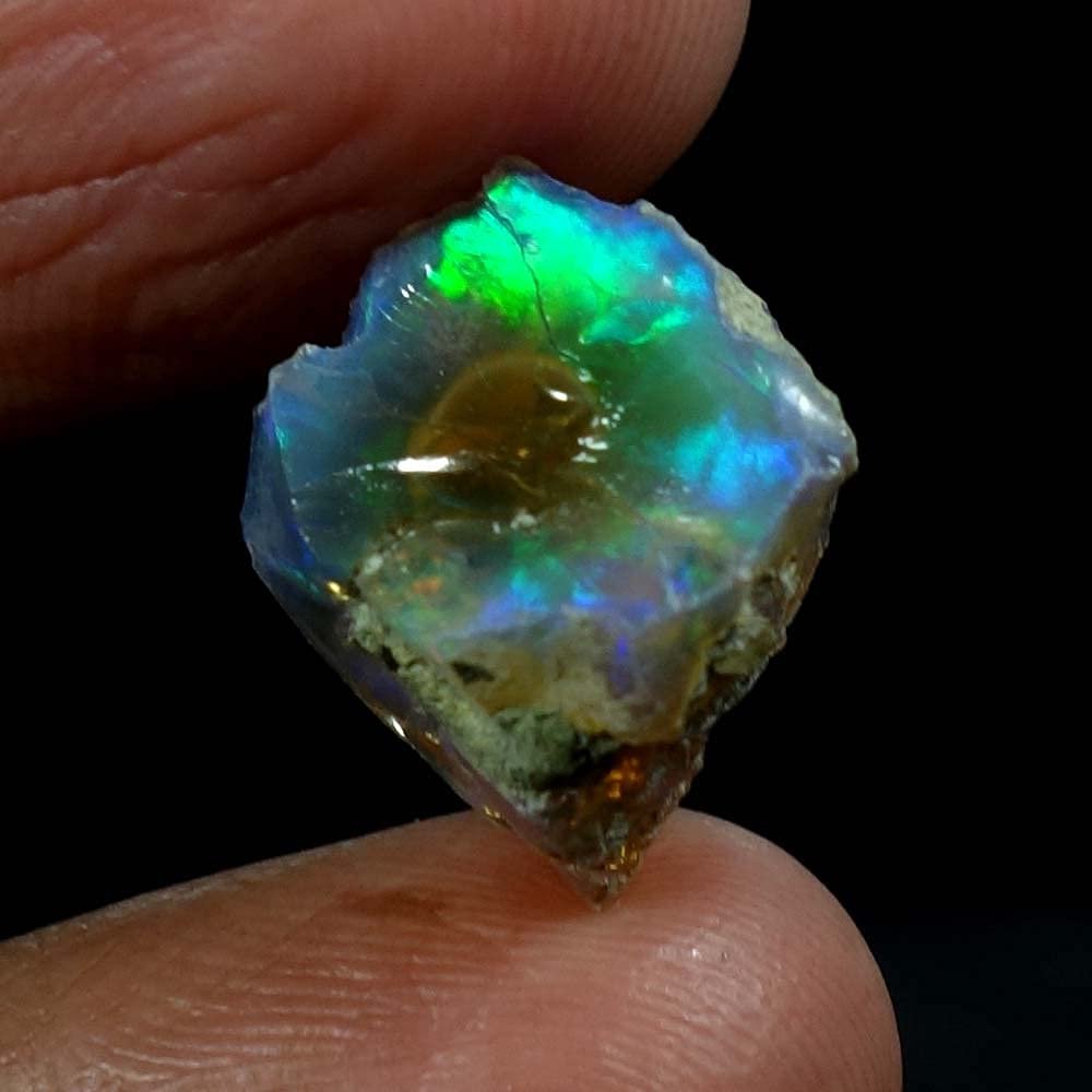 Dazzlegems 6.20 Cts AAA 100% Natural Rainbow Welo Fire Ethiopian Opal Rough Loose Gemstones-R-18