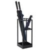 MyGift Umbrella Stand,Umbrella Holder for Entryway,20 Inch Tall Modern Metal Geometric Freestanding Umbrella Rack or Cane Holder with Shelf for Small Umbrellas and Bottom Drip Tray (Black) view 1