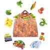 TDA Trading (3 Pack) Extra Large Reusable Grocery Bags 50LBS Weight Capacity Foldable & Washable Shopping Bags Sturdy Eco-Friendly Nylon Cute Groceries Tote Bags with Pouch (Feathers, Paisley, Hearts) view 2