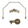 A&F Rod Dcor - Legend 13/16" 5-Sided Bay Window Curtain Rod - Antique Brass view 1