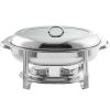 6 Qt. Oval 23 Size Stainless Steel Chrome Accent Chafer Chafing Dish Food warmer buffet set servers and warmers for parties dishes warmers, Silver, (4630246) view 3