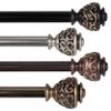 A&F Rod Dcor - Jamila 13/16" Single Curtain Rod 120-170 inch - Antique Brass view 4