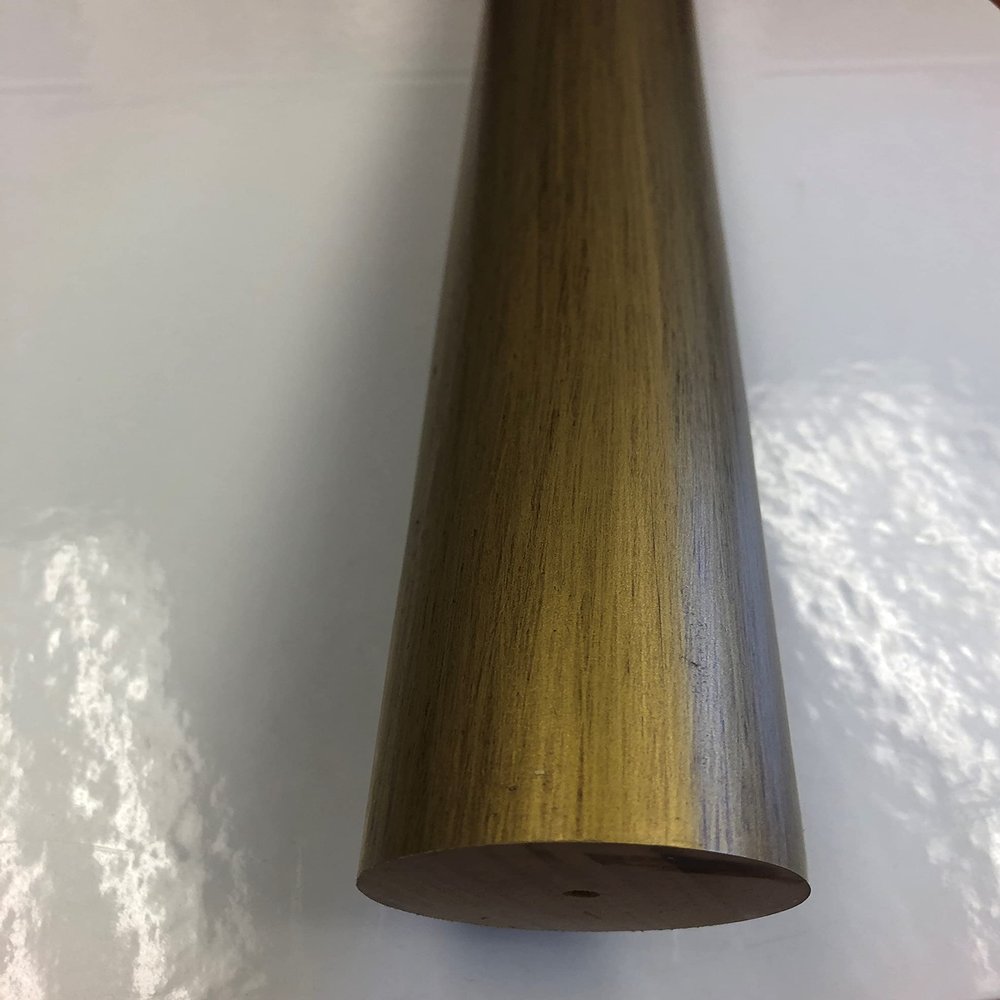 2 Inch Diameter Drapery Wood Smooth Curtain Rod 8 Foot (Gold)