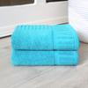BLANCHO BEDDING Hurbane Bath Mat Towel Rug for Bathroom Set 100% Cotton Turquoise 24 Pcs view 2