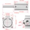 Heschen Pneumatic Compact Aluminum Air Cylinder SDA 50-75 Bore: 50mm Stroke 75mm 1/4 PT Port Size Double Acting view 2