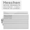 Heschen Pneumatic Compact Aluminum Air Cylinder SDA 50-75 Bore: 50mm Stroke 75mm 1/4 PT Port Size Double Acting view 3