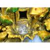 Desktop Fountain Waterfall Creative Tabletop Fountain Feng Shui Wealth Lucky Decoration Golden Cornucopia Resin Waterfall Fountain for Office Living Room Decoration Zen Meditation Waterfall view 4