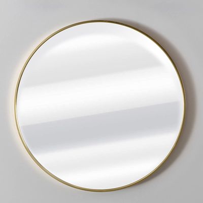 LIGUOYI 23.6 Inch Modern Metal Mirror, Bathroom Decorative Wall Mounted Mirror, Round, Multiple Size Options, Bathroom Mirror, Does Not Rust, Corrosion Resistant, for Bathrooms,Living Room,Bedrooms