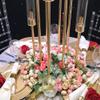 JONJUMP 8 Heads Metal Candelabra Gold Candle Holder Glass Cover Wedding Table Centerpiece Candle Holder Candelabrum Decoration view 3