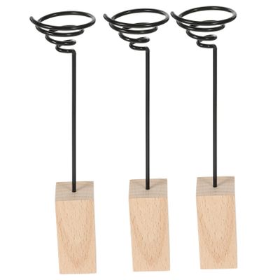 Cabilock 3 Piece Tillandsia Holder Metal and Natural Base Air Plant Stand