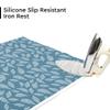 Encasa XO Ironing Mat/Pad (Large 48"x28") with 3mm Padding & Silicone Iron Rest for Steam Pressing on Tabletop or Bed - Heat Resistant, Portable, Quilting & Travel Blanket - Big Leaves Blue view 2
