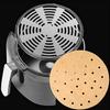 200pcs Unbleached Air Fryer Liners, Ovelur 7 inches Bamboo Steamer Liners, Premium Perforated Parchment Steaming Papers, Non-stick Steamer Mat, Perfect for 3.2 & 3.7QT Air Fryers/Baking/Cooking view 3