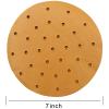 200pcs Unbleached Air Fryer Liners, Ovelur 7 inches Bamboo Steamer Liners, Premium Perforated Parchment Steaming Papers, Non-stick Steamer Mat, Perfect for 3.2 & 3.7QT Air Fryers/Baking/Cooking view 4