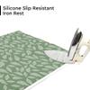 Encasa XO Ironing Mat/Pad (Large 48"x28") with 3mm Padding & Silicone Iron Rest for Steam Pressing on Tabletop or Bed - Heat Resistant, Portable, Quilting & Travel Blanket - Big Leaves Green view 2