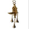 BHARAT HAAT Brass Wall Hanging Ganesh with Diya and Bell Beautiful Design Showpiece Medium Size Traditional Ganesha Ganpati Bappa Carving Work Decor Handicraft Art (3.8 x 3 x 12 inch, Yellow) view 2