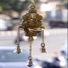 BHARAT HAAT Brass Wall Hanging Ganesh with Diya and Bell Beautiful Design Showpiece Medium Size Traditional Ganesha Ganpati Bappa Carving Work Decor Handicraft Art (3.8 x 3 x 12 inch, Yellow) view 4