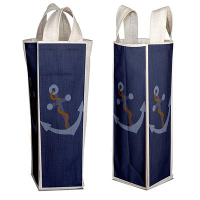 Bonamaison Digitally Printed 50% Cotton - 50% Polyester Wine Bag, Bottle Bag, Wine Bottle Covers, Wine Holder Bag, Size: 31 x 9 cm, Multicolor, Digitally Printed Cotton - Polyester Wine Bag