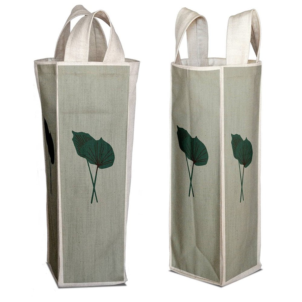 Bonamaison Digitally Printed 50% Cotton - 50% Polyester Wine Bag, Bottle Bag, Wine Bottle Covers, Wine Holder Bag, Size: 31 x 9 cm, Multicolor, Digitally Printed Cotton - Polyester Wine Bag