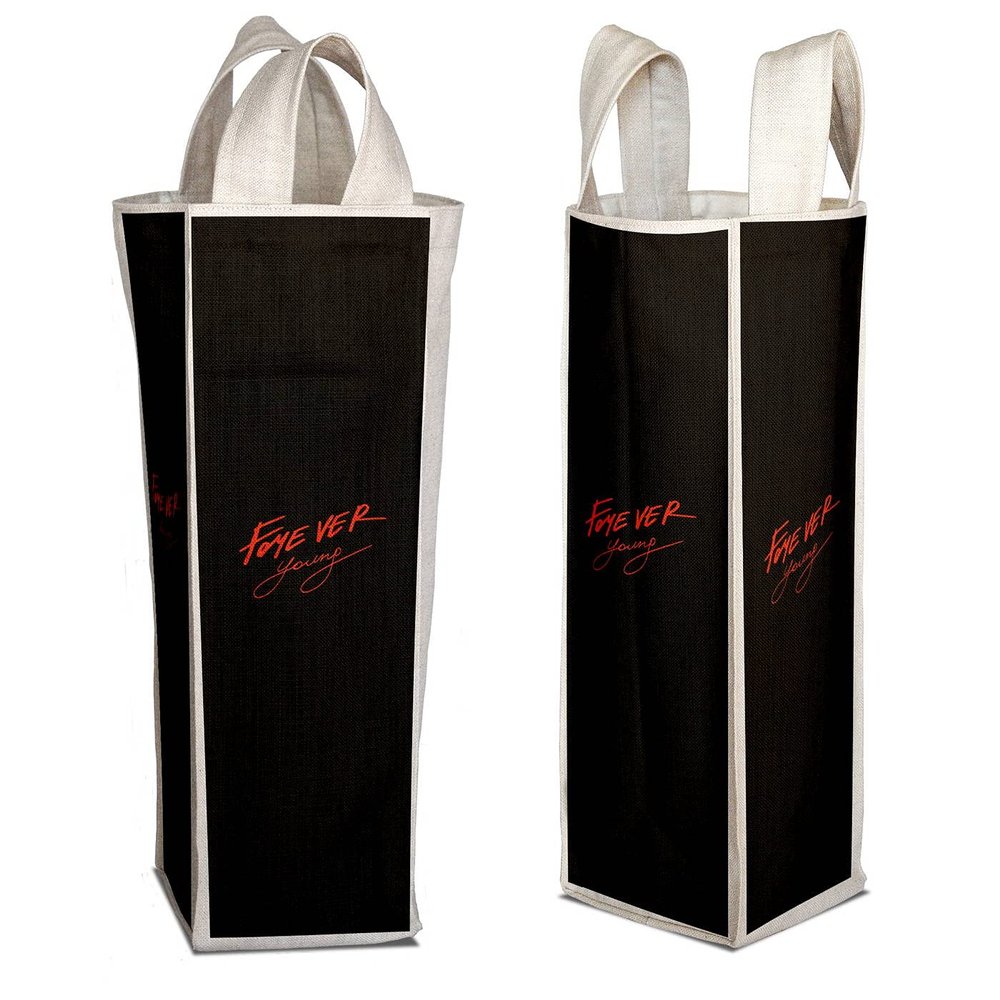 Bonamaison Digitally Printed 50% Cotton - 50% Polyester Wine Bag, Bottle Bag, Wine Bottle Covers, Wine Holder Bag, Size: 31 x 9 cm, Multicolor, Digitally Printed Cotton - Polyester Wine Bag