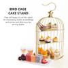 3 Tier Metal Bird Cage Cupcake Cake Stand, Dessert Display for Wedding, Party, Birthday, Baby Shower Celebrations, Home Decoration view 2