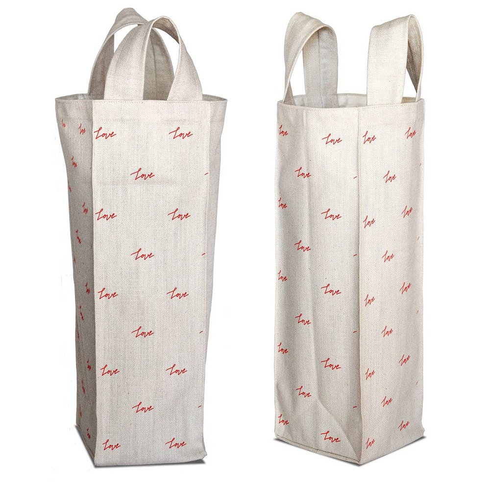 Bonamaison Digitally Printed 50% Cotton - 50% Polyester Wine Bag, Bottle Bag, Wine Bottle Covers, Wine Holder Bag, Size: 31 x 9 cm, Multicolor, Digitally Printed Cotton - Polyester Wine Bag