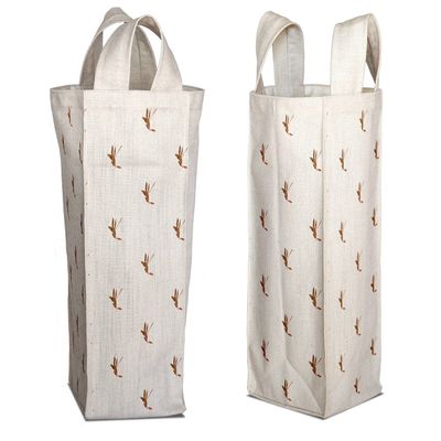 Bonamaison Digitally Printed 50% Cotton - 50% Polyester Wine Bag, Bottle Bag, Wine Bottle Covers, Wine Holder Bag, Size: 31 x 9 cm, Multicolor, Digitally Printed Cotton - Polyester Wine Bag