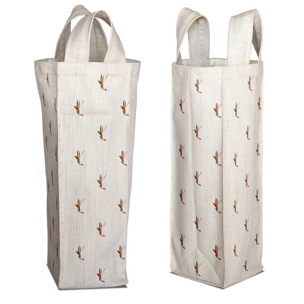 Bonamaison Digitally Printed 50% Cotton - 50% Polyester Wine Bag, Bottle Bag, Wine Bottle Covers, Wine Holder Bag, Size: 31 x 9 cm, Multicolor, Digitally Printed Cotton - Polyester Wine Bag