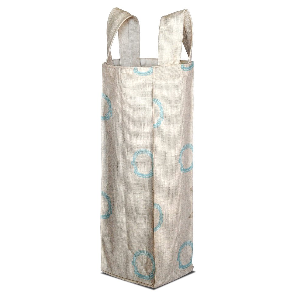 Bonamaison Digitally Printed 50% Cotton - 50% Polyester Wine Bag, Bottle Bag, Wine Bottle Covers, Wine Holder Bag, Size: 31 x 9 cm, Multicolor, Digitally Printed Cotton - Polyester Wine Bag