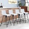 annjoe Swivel Bar Stools Metal Counter Height Stools Plastic Seat Chairs Set of 4 for Indoor Outdoor Home Kitchen Business (24" White) view 3