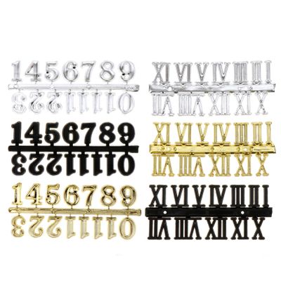 DOITOOL 6pcs Wall Clock Numerals Kit Arabic Roman Number Replacement for Clock Repair and Colors
