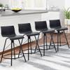 annjoe Swivel Bar Stools Metal Counter Height Stools Plastic Seat Chairs Set of 4 for Indoor Outdoor Home Kitchen Business (26" Black) view 4