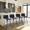 annjoe Swivel Bar Stools Metal Counter Height Stools Plastic Seat Chairs Set of 4 for Indoor Outdoor Home Kitchen Business (24" Black) view 3
