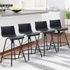 annjoe Swivel Bar Stools Metal Counter Height Stools Plastic Seat Chairs Set of 4 for Indoor Outdoor Home Kitchen Business (24" Black) view 4
