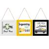 Blulu 3 Pieces Summer Lemon Wood Sign Lemon Kitchen Decor Hanging Wall Decor Wooden Art Sign Farmhouse Porch Decoration Accessories for Home Bedroom Bathroom Kitchen view 1