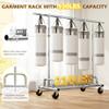 Raybee 75" W Heavy Duty Clothes Rack, 530 LBS Clothing Racks for Hanging Clothes, Rolling Clothing Rack with Sturdy Wheels, Metal Garment Rack for Bedroom, Laundry Room, Retail Store, Chrome view 3