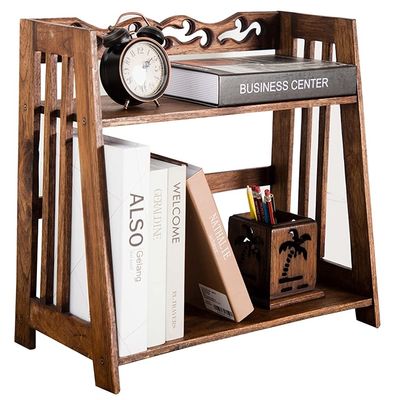 Desk Shelf Organiser Easy Installation Desktop Storage Bracket Multifunctional Desktop Storage Bracket Complete Desktop Storage Rack (Color : Brown, Size : 46 * 23 * 41cm)