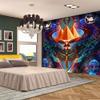 Aidatain Egyptian Mythology Pyramid of Horus Eyes Fantasy Mushroom Plant Flannel Tapestry - Large Size 80x60 Inches for Bedroom & Living Room view 3