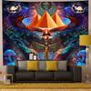 Aidatain Egyptian Mythology Pyramid of Horus Eyes Fantasy Mushroom Plant Flannel Tapestry - Large Size 80x60 Inches for Bedroom & Living Room view 4