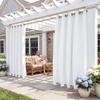 RYB HOME 2 Panels Outdoor Weighted Curtains, Blackout Waterproof Curtains 100% Privacy Thermal Insulating Drapes for Arbor Terrace Porch, Grayish White, Wide 52 x Long 108 inches view 1