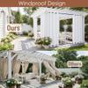 RYB HOME 2 Panels Outdoor Weighted Curtains, Blackout Waterproof Curtains 100% Privacy Thermal Insulating Drapes for Arbor Terrace Porch, Grayish White, Wide 52 x Long 108 inches view 2