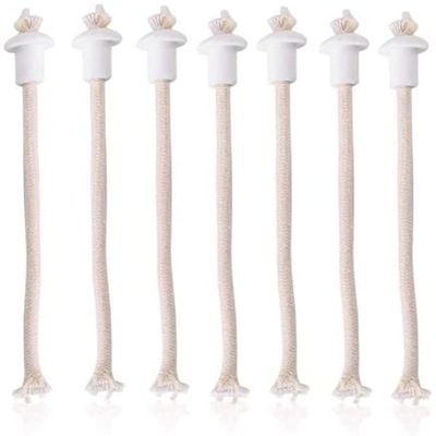 7Pcs Oil Lamp Wick Ceramic Wick Kerosene Wick with Knob Type Wick Holder, Oil Lantern Wick Brass Torch Holder, Lamp Oil for Lantern Wick for Ceramic Holder,Torch Wine Bottle Oil Candle Lamp(4inch)