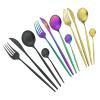Black Silver Stainless Steel Matte Silverware Set - 24 Piece Flatware Set Satin Finish Cutlery Utensil Set Service for 6 Include Knife Fork Spoon Best Gift for Housewarming Party Dishwasher Safe view 3
