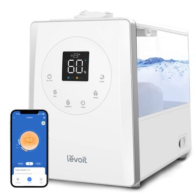 LEVOIT LV600S Smart Warm and Cool Mist Humidifiers for Home Bedroom Large Room, (6L) 753ft Coverage, Quickly & Evenly Humidify Whole House, Easy Top Fill, App & Voice Control - Quiet Sleep Mode