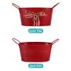 Hemoton Rustic Metal Flower Pot with Bowknot Bucket Vase Galvanized Tin Planter Iron Art Flower Holder Basket with Handle for Gardening Home Store view 2